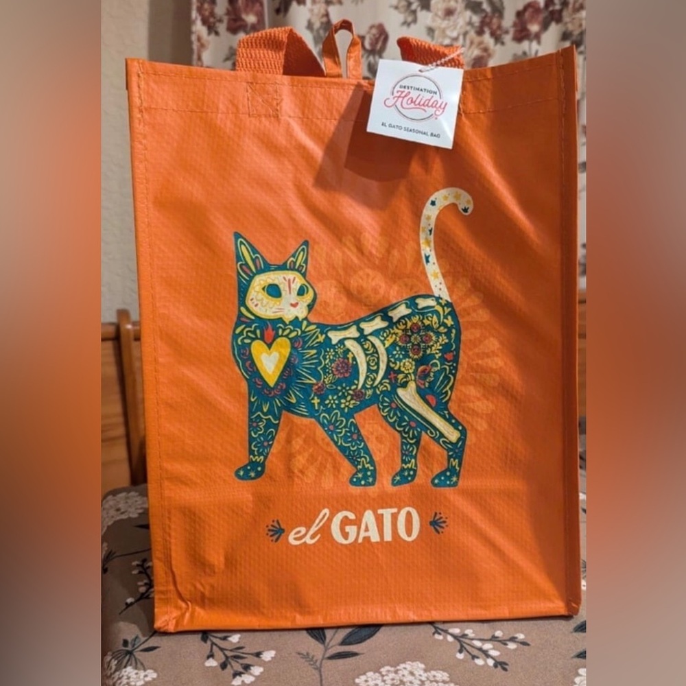 CAT Day of the Dead reusable bag Dia de los Muertos Halloween NEW